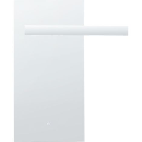 Espejo de pared con LED moderno rectangular para dormitorio y baño 50 x 100 cm cm plateado Maux (1/5)