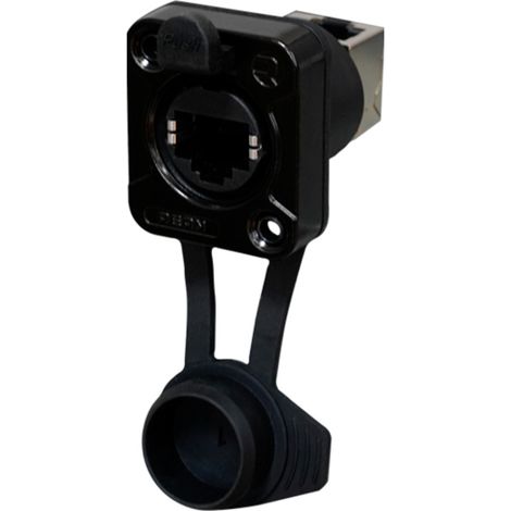 Rean AV  RJ45 Feedthrough, 90° UP, IP65 Airtight RRE8F-Z-011-1 Buchse, Einbau    Schwarz 1 St.