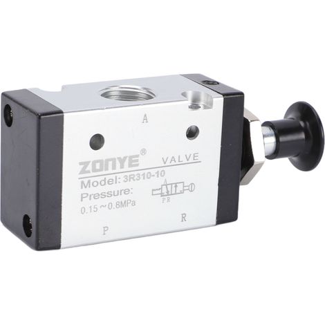 Vanne pneumatique push-pull à 3 voies et 2 positions, à levier manuel, commande pneumatique, 3/8 pouces NPT, à action directe, vanne électromagnétique manuelle pour système pneumatique (1/5)