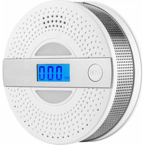 1pc Smoke and Carbon Monoxide Detector, 2-in-1 CO and Smoke Detector, Enhanced Battery-Powered Sensor with LCD Screen, Automatic Carbon Monoxide Level Monitoring (1/4)