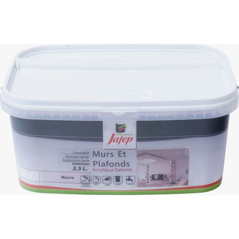 Peinture mur et plafond satinée mauve 2,5L Jafep (1/5)