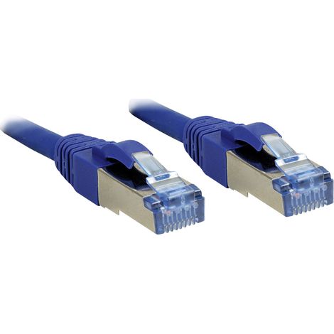 LINDY 47156 RJ45 Patchkabel CAT 6a S/FTP 30.00 m Blau mit Rastnasenschutz 1 St.