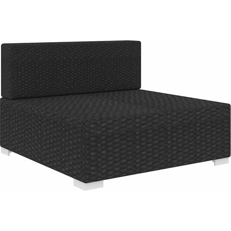 Maison Exclusive - Mittelsofa mit Kissen Modular Poly Rattan Schw (1/5)