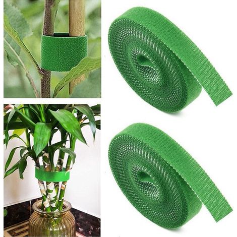 2-teiliges Rankband für Kletterpflanzen – Pflanzenstützbänder – 0,1 x 500 cm – für Zweige, Blumen, Tomaten – Grün – Selbstklebend (1/5)