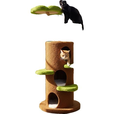 Katzenbaum, Luxuswohnung, interaktive Spielelemente, grün (1/2)