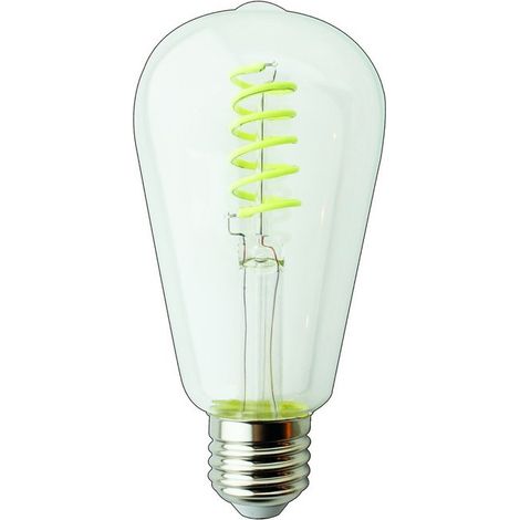 Bombilla LED E27 filamento rizado (4W)  Verde (1/2)