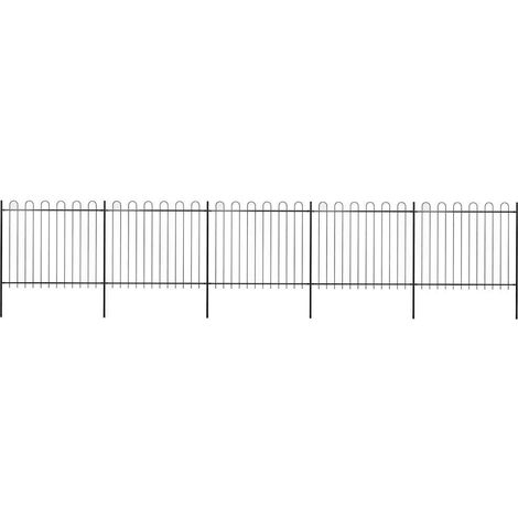 vidaXL Clôture de jardin avec arceau en acier 838 x 150 cm Noir (1/4)