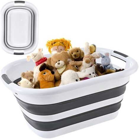 Cesto portabiancheria pieghevole da 26 litri, contenitore portatile salvaspazio, righello pieghevole (A x L x P) 23 x 38 x 53 cm, adatto per casa e campeggio (1/5)