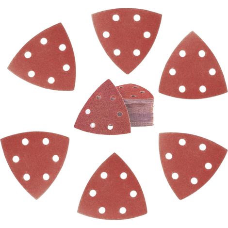 60pièces Papier a Poncer, Triangle Poncage, Papier de Verre, Réutilisable, étanche et Résistant à L'humidité, Papier Abrasif pour Ponceuse, Adapté aux Broyeurs Triangulaires (1/5)