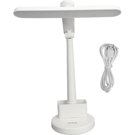 ABS LED Table Lamp, 360 Degree Rotation, Foldable, USB, Eye Care, Dimmable Reading Light with Pen Holder, for Bedroom, Office, Dormitory, Study (1/5)