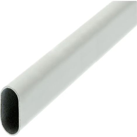 Tube penderie ovale, 30x15 mm, longueur 100cm, blanc