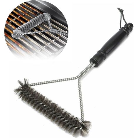 Grillreinigungsbürste, Edelstahlborsten, Antihaftbeschichtung, Zubehör