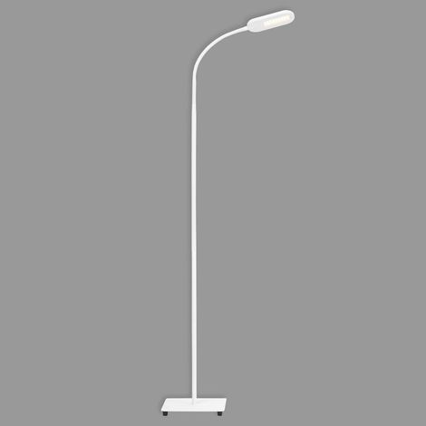 BRILONER OFFICE STEP LED Stehlampe, Touchfunktion, CCT Farbtemperatursteuerung, Dimmbar, Schwenkbar, weiß, 21 x 21 x 128 cm