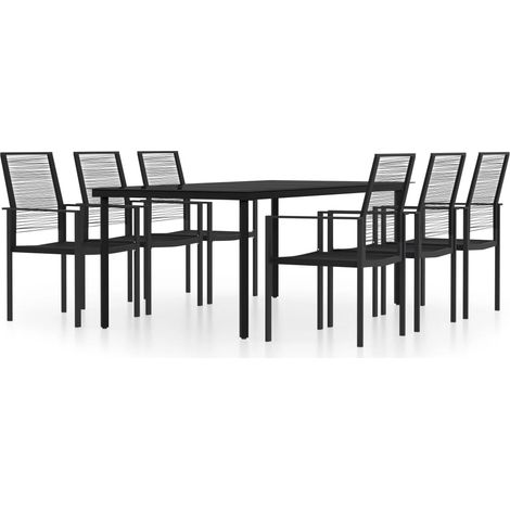 Maison Exclusive - Set Mobili da Pranzo da Giardino 7 pz Nero