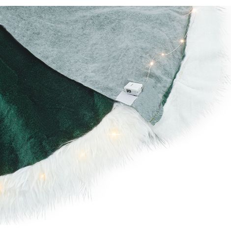 Base Cover árbol de Navidad 301215 Alfombra base del árbol 110 cm Mini luces LED  Color: Verde