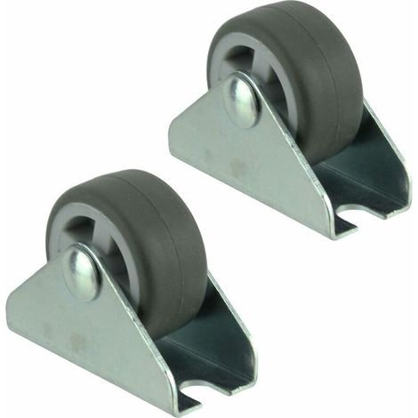 Green Mobility-Roues pivotantes universelles Fixation de plaque fixe Mini roue 1 '' (32 mm, lot de 2) (1/4)