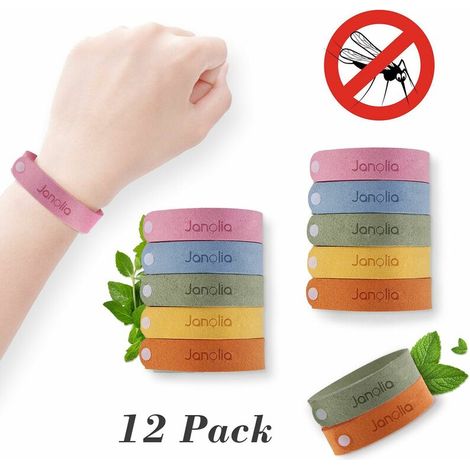 12PCS Mosquito Repellent Bracelet for Children Adult Adjustable Mosquito Repellent WASHED (1/4)