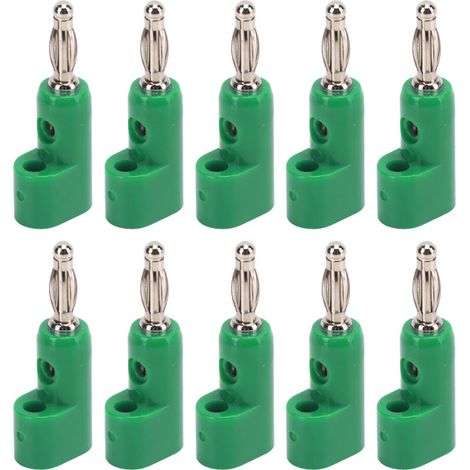 10 pièces connecteurs banane empilables 4mm sans soudure pour accessoires de sécurité verts (1/5)