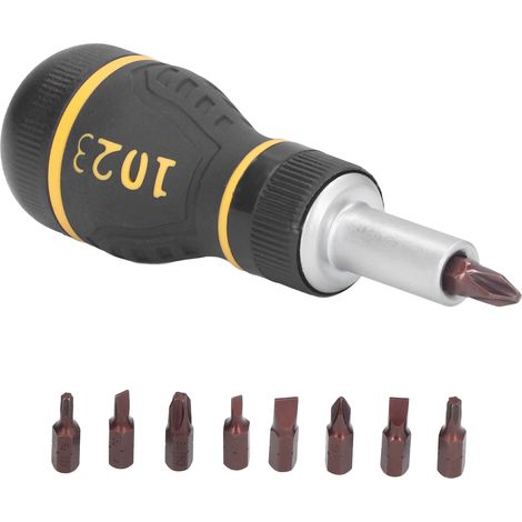 Lot de 9 tournevis à cliquet aimanté 3 positions CW CCW avec embouts PH1 PH2 PH3 3 4 5 6 T15 T20 (1/5)