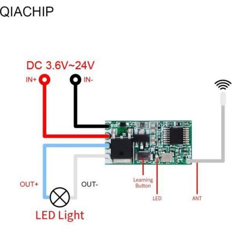 Module Émetteur RF 433 Mhz - Récepteur 433,92 Mhz DC 12 V / 24 V - Code D'apprentissage - Pour Systèmes Domestiques - 1 Pièce (1/4)