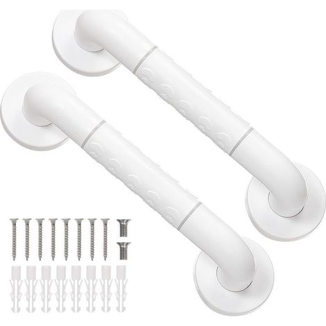 Barres d'appui de salle de bain en acier inoxydable de 30 cm pour personnes âgées et enfants - Poignées de sécurité pour baignoire - Barres d'appui pour douche