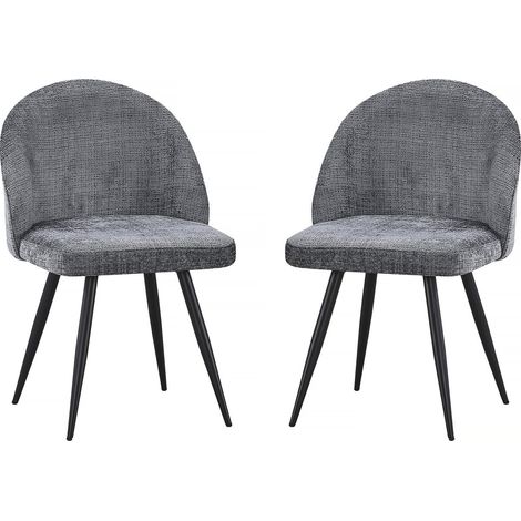 Set di 2 sedie in tessuto "Samuel" - 53 x 51 x 82 cm - Grigio