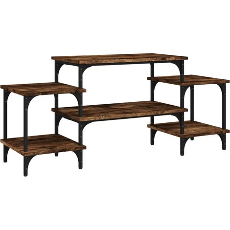 Mobile TV multimediale scaffale per televisione televisore buffet sala da pranzo soggiorno camera da letto rovere affumicato 117 x 35 x 52 cm derivati del legno marrone 020027316