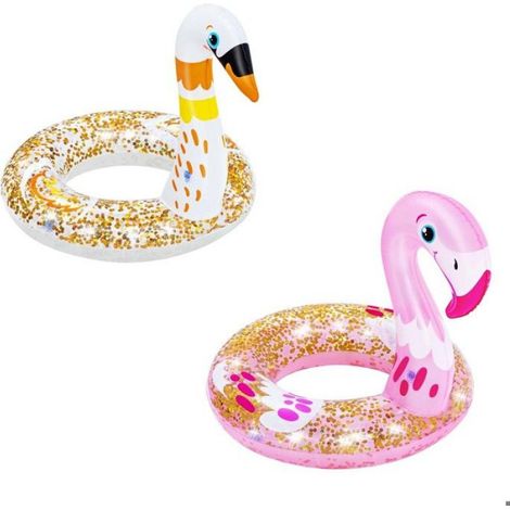Bouée Enfant - Cygne - 61 x 58,5 cm - PVC - 3 à 6 Ans - Deux Chambres À Air - Anneau Pailleté (1/5)