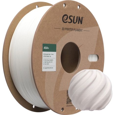 Filamento per stampante 3D, ASA+, elevata resistenza agli urti, bianco caldo (1/2)