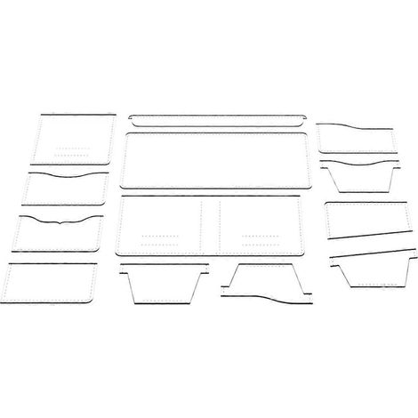 Gabarit en cuir pour la création d'un portefeuille DIY - Pochoirs en papier - Outil de maroquinerie artisanale - Gabarit universel pour clip court (1/4)