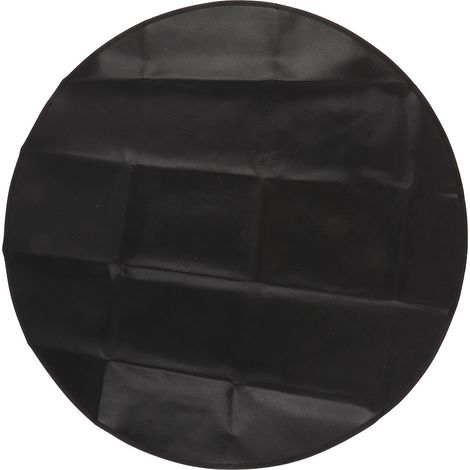 Tapis rond ignifuge pour barbecue et fumoir, 36 pouces, double face portable, noir résistant à l'eau