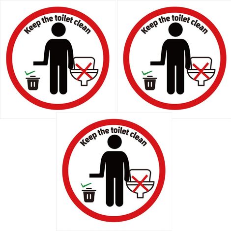 Seat Lid Stickers 3 Pieces Waterproof PVC Decorative Self (1/5)