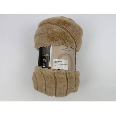 Coperta arka 120x160 cm effetto pelliccia sintetica beige - Atmosphera créateur d'intérieur (1/3)