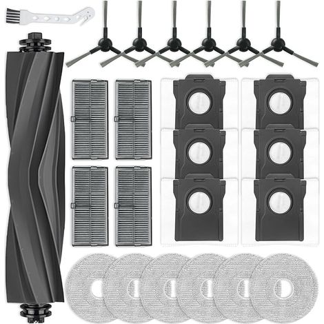Accessoires compatibles avec Dreame L10s Pro Ultra Heat, L10s Ultra Gen 2, L40 Ultra AE, Mova E30 / E40 Ultra, 1 brosse principale, 4 filtres, 6 brosses latérales, 6 lingettes, 6 sacs (1/5)