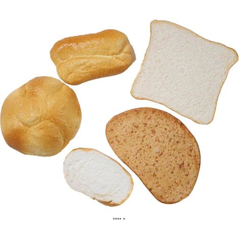 Lot de 5 pains factices assortis en plastique soufflé (1/2)