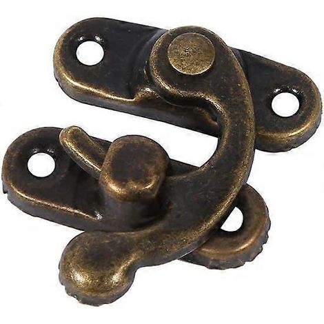 12x Loquets antiques gauche/droite avec fermeture à vis pour sacs, boîtes à bijoux en bois, décoration, cadeau décoratif (Droite - Bronze foncé) (1/5)