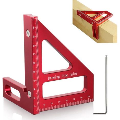 Rapporteur Carré pour le Travail du Bois, Équerre 3D D'onglet - Traçage Angle de 45 à 90, Outil de Mesure Menuiserie pour Bricolage/Outillage/Menuiserie (1/5)