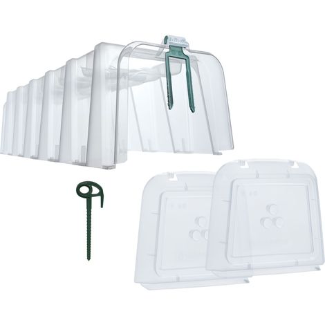 GARANTIA SUNNY túneles de cultivo Set de 3 incl. tapas finales y anclajes de suelo