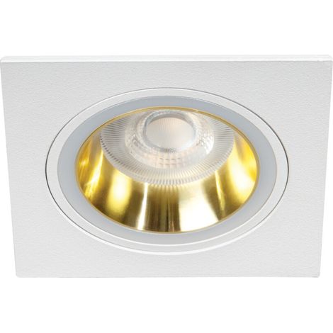 Faretto incasso soffitto quadrato bianco oro Kanlux Feline 37261 (1/4)