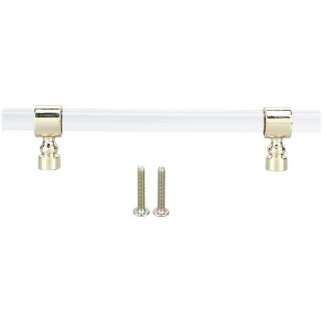 Einfach zu montierender Schubladengriff aus transparentem Kristallacryl für Schränke, Schubladen und Kommoden B01277S, 128 mm Lochabstand, Gold (1/4)