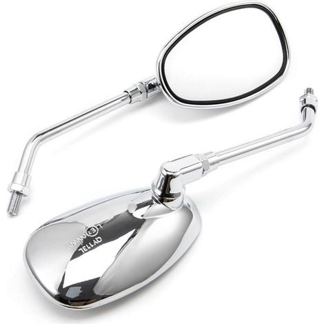 Motorrad Seitenspiegel Oval Chrom 10MM Universal für Yamaha XT 600 Virago (1/5)
