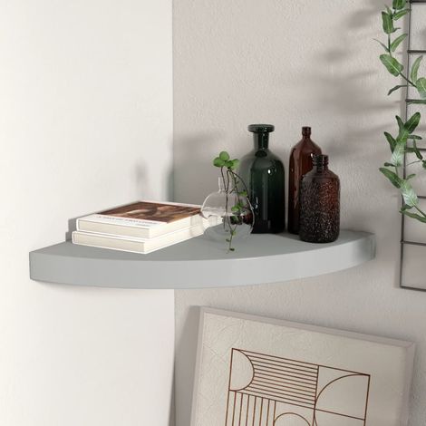 vidaXL Scaffale Angolare a Parete Grigio 35x35x3,8 cm in MDF (1/5)