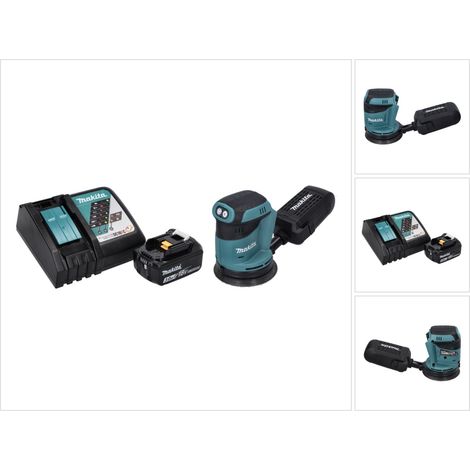 Makita DBO 180 RF1 Akku Exzenterschleifer 18 V 125 mm + 1x Akku 3,0 Ah + Ladegerät