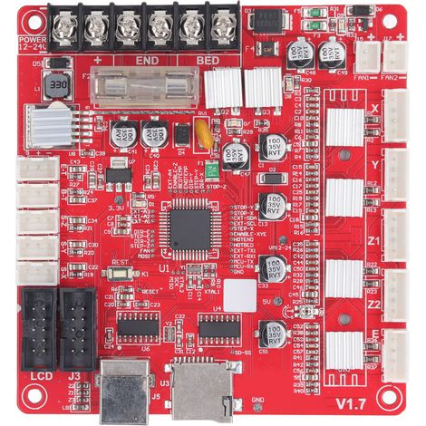 Carte mère imprimante 3D avec dissipation thermique efficace, interface USB intégrée, compatible 12V‑24V pour Anet A8 PLUS (1/5)