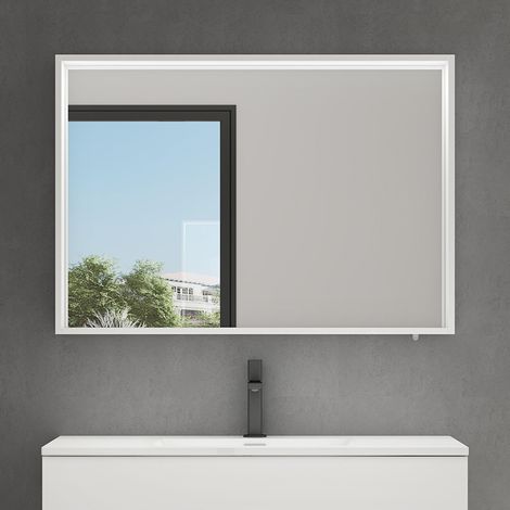 Mai & Mai Spiegelschrank Bad mit Beleuchtung Badezimmerschrank Hängeschrank Badezimmerspiegel BxTxH 100x12x70 cm Weiß matt Spiegelschrank-01 (1/5)