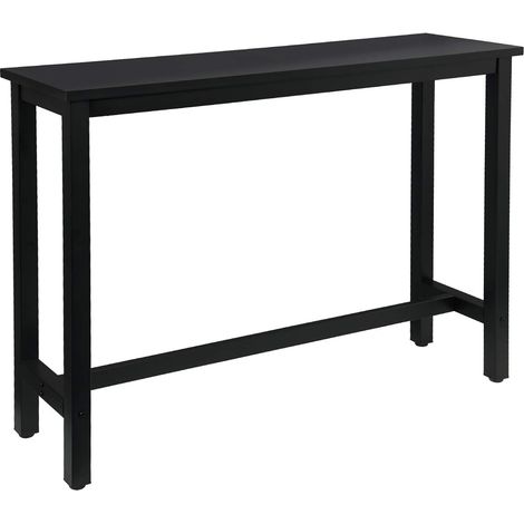 Woltu – Table de bar en métal et MDF 120x40cm – Hauteur 100cm – Plateau imperméable et résistant aux rayures – Charge 100Kg