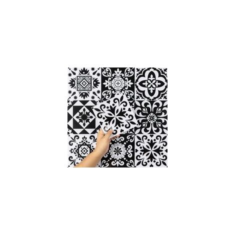 20 pieces, 15x15 cm Adhesive Pour Cuisine, Stickers Muraux Carrelage Adhesif Mural Salle de Bain, Autocollant Carreaux Adhesif Deco Cuisine, Noir