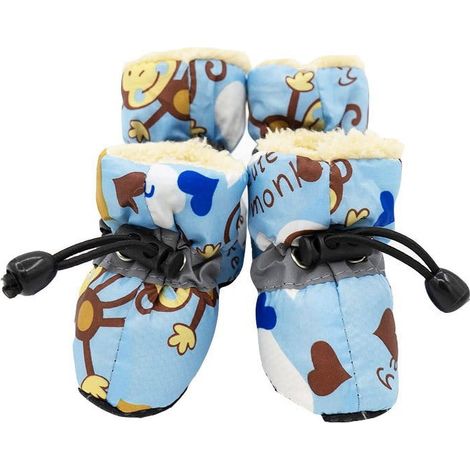 Chaussures Pour Chien - Semelle Souple Antidérapante - Protection Hivernale Toutes Saisons - Pour Chiens Tailles S M L - Lot De 4 (1/2)