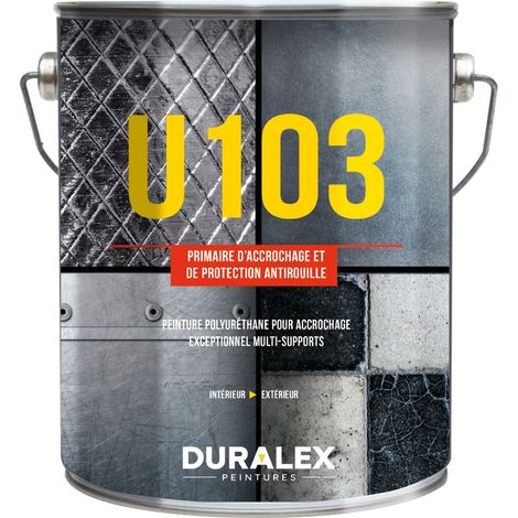 Duralex – Primaire d'accrochage antirouille 1L – Finition mat – Séchage rapide – Résistance jusqu'à 200° – Pour intérieur et extérieur