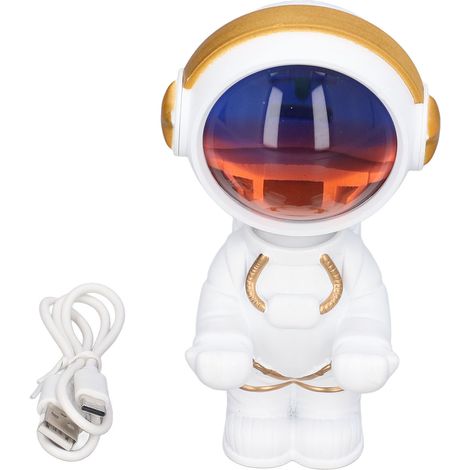 Lampe de projection astronaute coucher de soleil 360° rotation USB rechargeable gradation sans palier pour chambre salon (1/5)